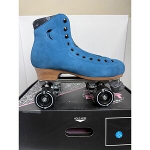 Moonlight Roller Moon Boot Sapphire Blue Suede Roller Skates Mens 9 WMS 10 EU 43